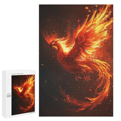 1000 teiliges Puzzle mit Vogel Phönix für Erwachsene Holzpuzzle anspruchsvolles Spiel (75 x 50 cm) von linghhiming