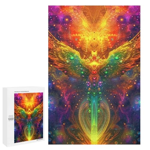 1000 teiliges Puzzle mit Vogel Phönix für Erwachsene und Kinder Holzpuzzle pädagogisches Spielzeug zum Stressabbau (75 x 50 cm) von linghhiming