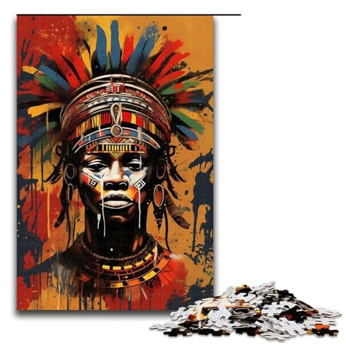1000 teiliges Puzzle mit afrikanischen Stammes Graffiti für Erwachsene unmögliches Puzzle zum Stressabbau für Teenager ab 14 Jahren 1000 Teile (75 x 50 cm) von linghhiming