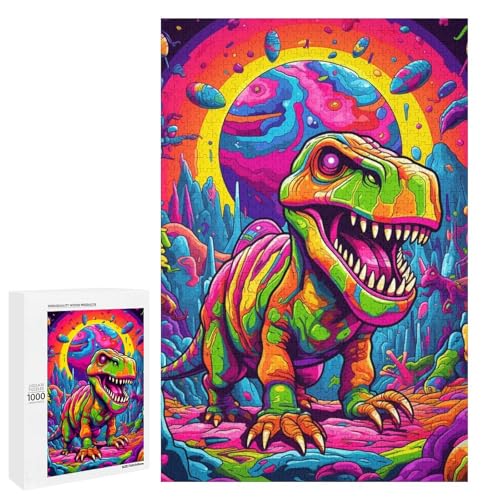 1000 teiliges Puzzle mit antiken Dinosauriern für Kinder Holzpuzzle Heimkunst Dekor 75 x 50 cm von linghhiming