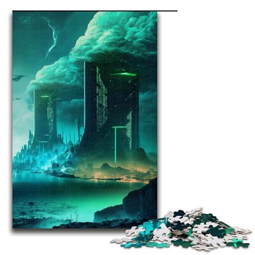1000 teiliges Puzzle mit futuristischem Stadtgebäude Holzpuzzle Lernspiele Heimdekoration 75 x 50 cm 1000 teiliges Puzzle mit futuristischem Stadtgebäude Holzpuzzle Lernspiele Heimdekoration 75 x 50 cm von linghhiming