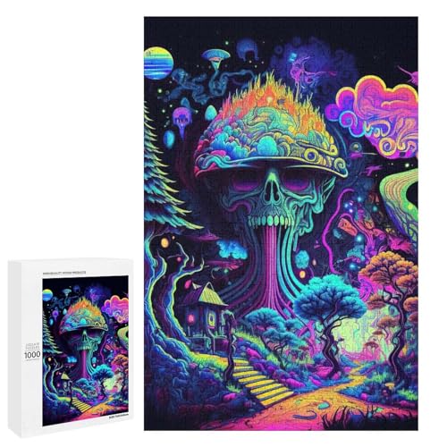 1000 teiliges Puzzle psychedelisches Puzzle für Erwachsene Holzpuzzle anspruchsvolles Spiel (75 x 50 cm) von linghhiming
