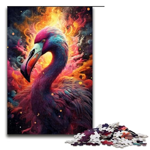 1000 teiliges Puzzle psychedelisches buntes Feuer Puzzle Holzpuzzle Lernspiele Heimdekoration 1000 Teile (75 x 50 cm) von linghhiming