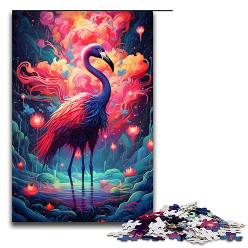 1000 teiliges Puzzle psychedelisches buntes Feuer Puzzle Holzpuzzle Lernspiele Heimdekoration 1000 Teile (75 x 50 cm) von linghhiming