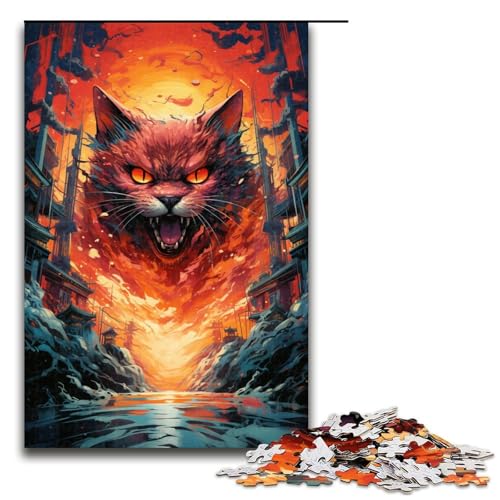 1000 teiliges Puzzle rote Monsterkatze Puzzle für Erwachsene und Kinder Holzpuzzle pädagogisches Spielzeug zum Stressabbau 75 x 50 cm 1000 teiliges Puzzle rote Monsterkatze Puzzle für Erwachsene und Kinder Holzpuzzle pädagogisches Spielzeug zum Stressabbau 75 x 50 cm von linghhiming