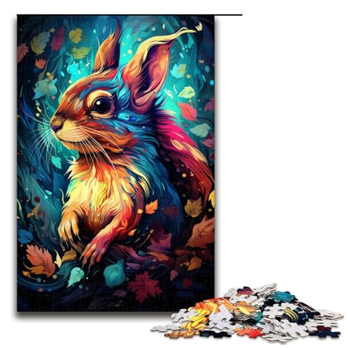 1000 teiliges Puzzle zum Malen mit bunten Eichhörnchen für Erwachsene Holzpuzzle Familienspiele 1000 Teile (75 x 50 cm) von linghhiming