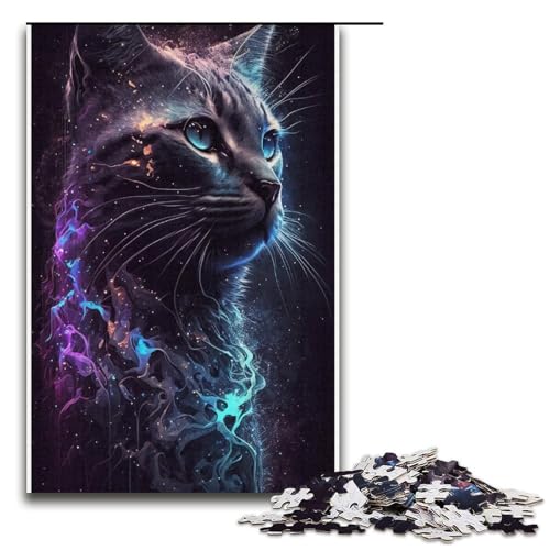 1000-teiliges Puzzlespiel „Tieruniversum – Schwarze Katze“ für Erwachsene geeignet für Paare und Teenager ab 14 Jahren 1000 Teile (38 x 26 cm) von linghhiming