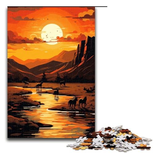 1000 teiliges Puzzlespiel Afrikanische Graslandschaften für Erwachsene geeignet für Paare und Teenager ab 14 Jahren 1000 Teile (75 x 50 cm) von linghhiming