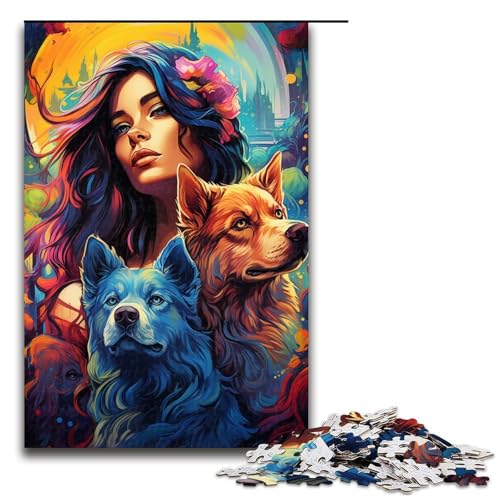 1000 teiliges Puzzlespiel Besitzer und Tiere für Erwachsene geeignet für Paare und Teenager ab 14 Jahren 1000 Teile (75 x 50 cm) von linghhiming