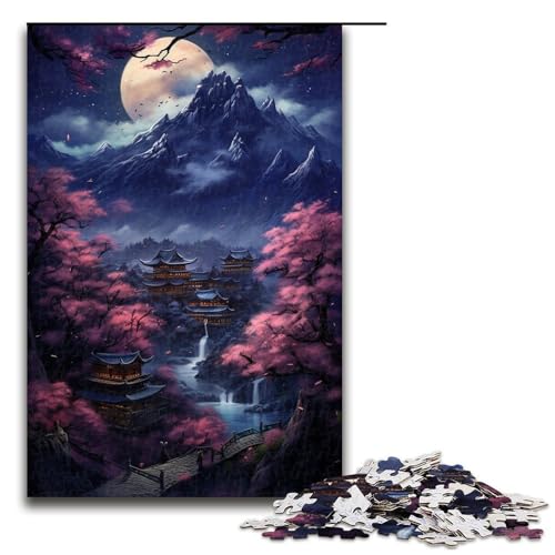 1000 teiliges Puzzlespiel Japanischer Wald bei Nacht für Erwachsene geeignet für Paare und Teenager ab 14 Jahren 1000 Teile (75 x 50 cm) von linghhiming