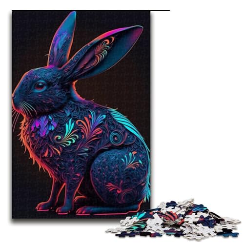 1000 teiliges Puzzlespiel mit Tieren und Kaninchen für Erwachsene geeignet für Paare und Teenager ab 14 Jahren 1000 Teile (75 x 50 cm) von linghhiming