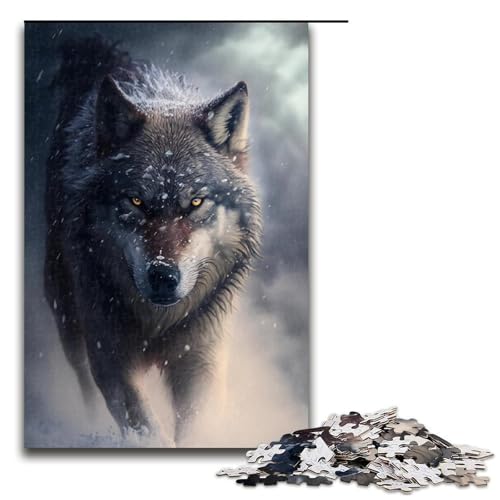 1000 teiliges Tieruniversum Wolf Puzzle für Erwachsene Holzpuzzle Familienspiele 1000 Teile (75 x 50 cm) von linghhiming