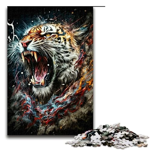 1000 teiliges Tiger Puzzle Holzpuzzle Lernspiele Heimdekoration (75 x 50 cm) von linghhiming