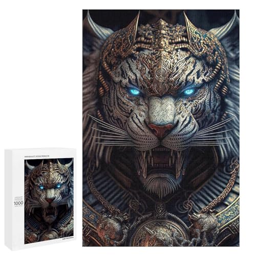 1000 teiliges Tiger Puzzle für Erwachsene Holzpuzzle Familienspiele (75 x 50 cm) von linghhiming
