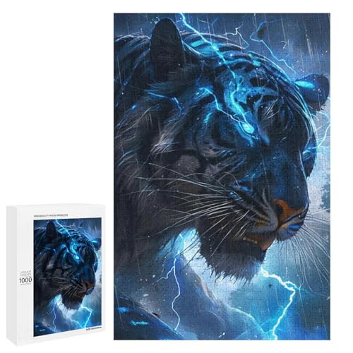 1000 teiliges Tiger Puzzle für Erwachsene Holzpuzzle Familienspiele (75 x 50 cm) von linghhiming