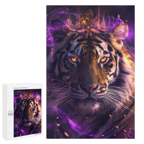 1000 teiliges Puzzle Tiger für Erwachsene Holzpuzzle anspruchsvolles Spiel (75 x 50 cm) von linghhiming