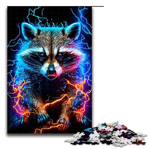 1000 teiliges Waschbär Puzzle Holzpuzzle Lernspiele Heimdekoration (75 x 50 cm) von linghhiming