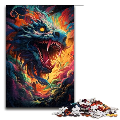 1000-teiliges buntes chinesisches Drachenpuzzle für Kinder Holzpuzzle Heimkunstdekor 1000 PCS (75 x 50 cm) von linghhiming