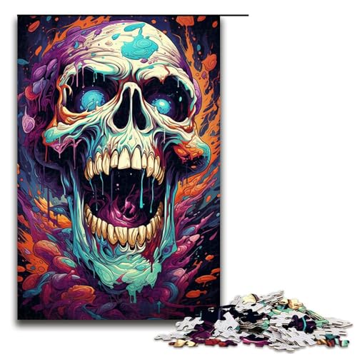 1000 teiliges buntes psychedelisches Monster Puzzle für Kinder Holzpuzzle Heimkunstdekor (Größe 75 x 50 cm) von linghhiming