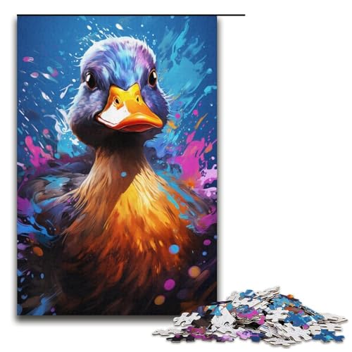 1000-teiliges buntes süßes Enten-Puzzle für Erwachsene unmögliches Puzzle zum Stressabbau für Teenager ab 14 Jahren 1000 Teile (38 x 26 cm) von linghhiming