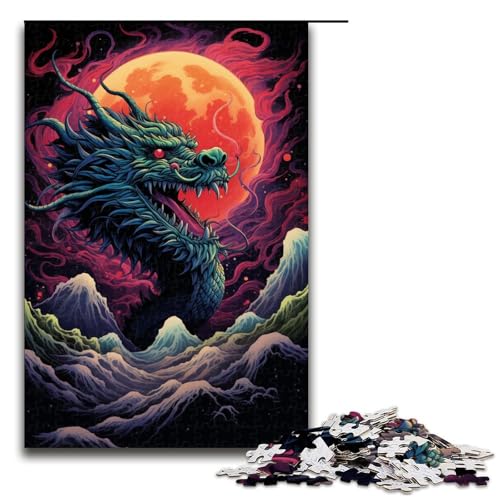 1000 teiliges chinesisches Drachen Puzzlespiel Puzzle für Erwachsene geeignet für Paare und Teenager ab 12 Jahren 75 x 50 cm von linghhiming
