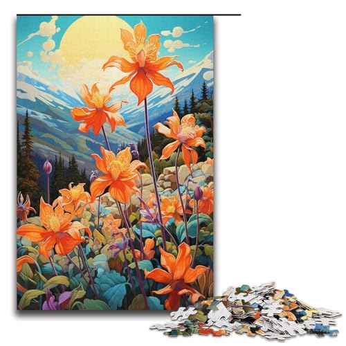 1000-teiliges farbenfrohes Bezauberndes Blumen-Puzzle für Kinder Papierpuzzle Heimkunst-Dekor 1000 Teile (38 x 26 cm) von linghhiming
