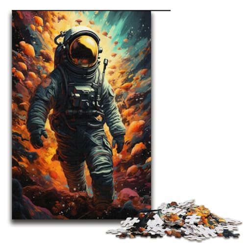 1000-teiliges farbenfrohes Fantasy-Astronauten-Puzzle Geschenk-Puzzle für Erwachsene Weihnachtswunschliste mit Weihnachtsmann für Teenager ab 14 Jahren 1000 Teile (38 x 26 cm) von linghhiming