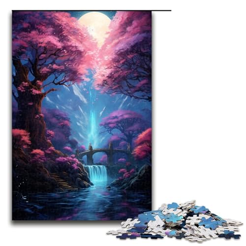 1000 teiliges rosa Wald Puzzle für Kinder Holzpuzzle Heimkunst Dekor 1000 PCS (75 x 50 cm) von linghhiming
