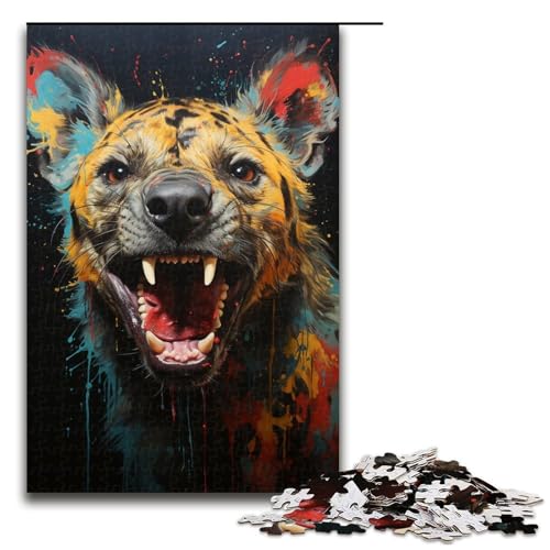 Afrikanische Hyäne 1000 teiliges Puzzle für Erwachsene Puzzle als Geschenk geeignet für Teenager ab 14 Jahren 1000 Teile (75 x 50 cm) von linghhiming