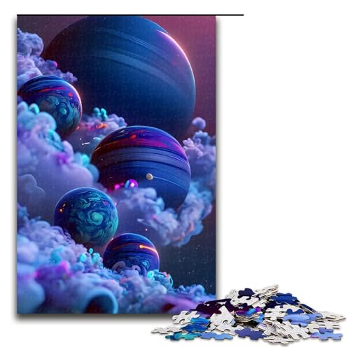 Astronauten Puzzle für Kinder 1000 Teile Holzpuzzle Heimkunstdekor (75 x 50 cm) von linghhiming