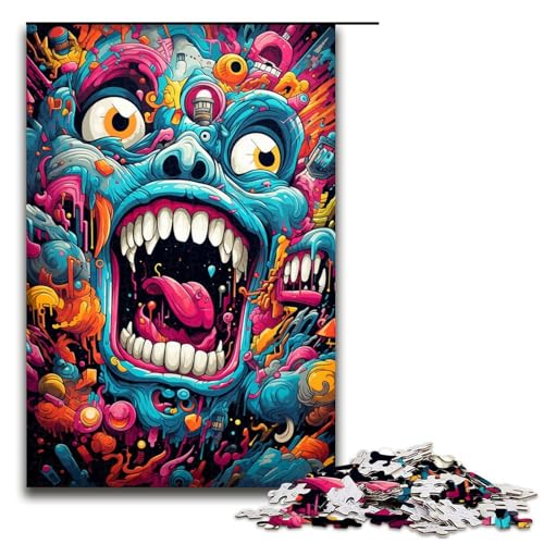 Buntes Kunstmonster 1000 teiliges Puzzle für Erwachsene Puzzle zum Verschenken geeignet für Jugendliche ab 12 Jahren 75 x 50 cm von linghhiming