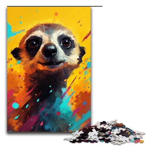 Erdmännchen Puzzle bunt 1000 Teile für Erwachsene Puzzle als Geschenk geeignet für Teenager ab 14 Jahren 1000 Teile (75 x 50 cm) von linghhiming