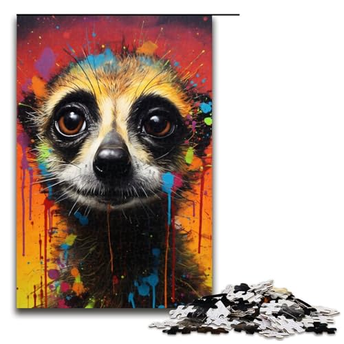 Erdmännchen Puzzle bunt 1000 Teile für Erwachsene Puzzle als Geschenk geeignet für Teenager ab 14 Jahren 1000 Teile (75 x 50 cm) von linghhiming