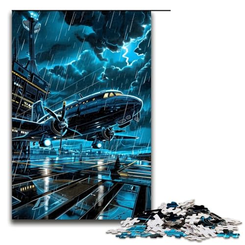 Flugzeuge unter Blitzen 1000 teiliges Puzzle für Erwachsene Puzzle als Geschenk geeignet für Jugendliche ab 14 Jahren 1000 Teile (75 x 50 cm) von linghhiming
