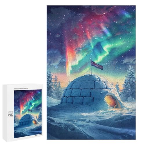 Jigsaw Puzzle „Eisschlösser unter der Aurora Borealis“ 1000 Teile für Erwachsene und Kinder Holzpuzzle 75 x 50 cm Jigsaw Puzzle „Eisschlösser unter der Aurora Borealis“ 1000 Teile für Erwachsene und Kinder Holzpuzzle 75 x 50 cm von linghhiming