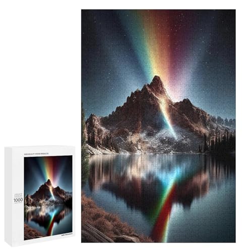 1000 Teile für Erwachsene und Kinder von Jigsaw Snowy Mountain Bunte Puzzles für Erwachsene Holzpuzzle (75 x 50 cm) von linghhiming