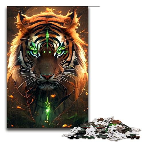 Puzzle 1000 Teile für Erwachsene Anime Tiger Puzzle praktisches Spiel einzigartige Heimdekoration und Geschenke 1000 Teile (75 x 50 cm) von linghhiming