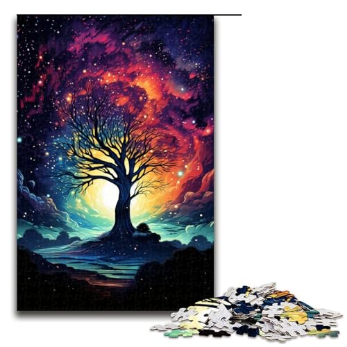Puzzle 1000 Teile für Erwachsene Baum des Universums Puzzle Spiel zum Anfassen einzigartige Heimdekoration und Geschenke 75 x 50 cm von linghhiming