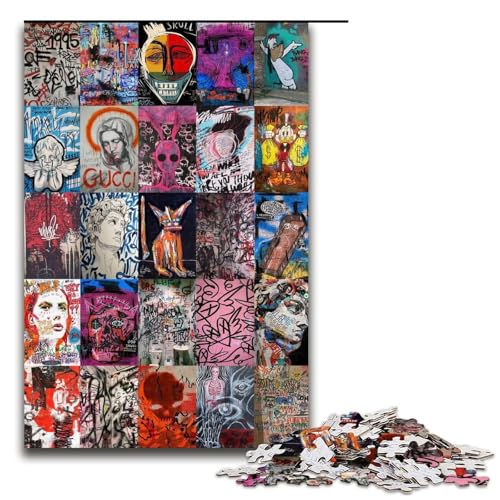 Puzzle 1000 Teile für Erwachsene Doodle Set Puzzle praktisches Spiel einzigartige Heimdekoration und Geschenke 75 x 50 cm von linghhiming