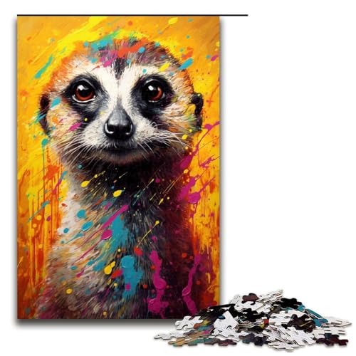 Puzzle 1000 Teile für Erwachsene Erdmännchen buntes Puzzle praktisches Spiel einzigartige Heimdekoration und Geschenke 1000 Teile (75 x 50 cm) von linghhiming