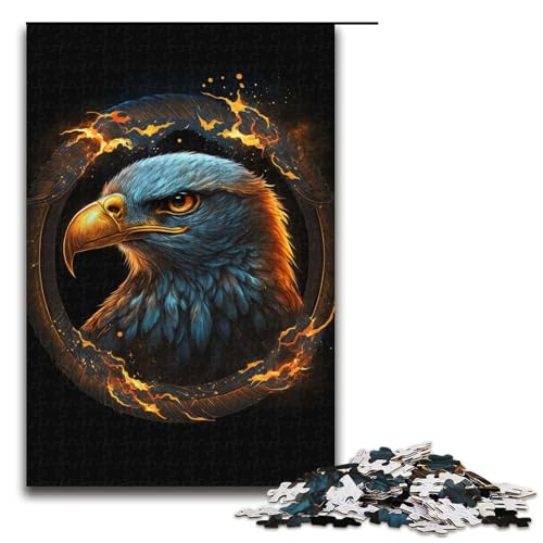 Puzzle 1000 Teile für Erwachsene Feueradlerkopf Puzzle praktisches Spiel einzigartige Heimdekoration und Geschenke 75 x 50 cm von linghhiming