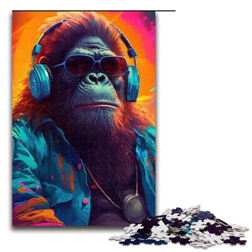 Puzzle 1000 Teile für Erwachsene Gorilla Hop Puzzle Hands on Spiel Einzigartige Heimdekoration und Geschenke 75x50cm von linghhiming