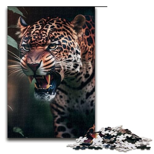 Puzzle 1000 Teile für Erwachsene Jaguar Puzzle praktisches Spiel einzigartige Heimdekoration und Geschenke 75 x 50 cm von linghhiming