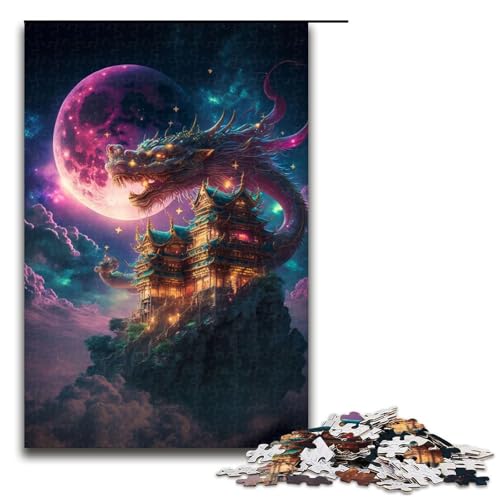 Puzzle 1000 Teile für Erwachsene Japanisches Drachen Puzzle praktisches Spiel einzigartige Heimdekoration und Geschenke 75 x 50 cm von linghhiming