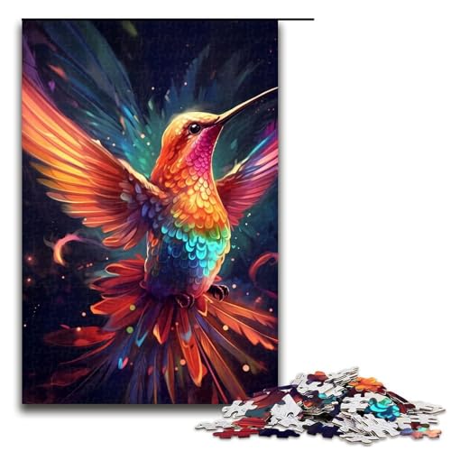 Puzzle 1000 Teile für Erwachsene Kolibri Vogel Puzzle Spiel zum Anfassen Einzigartige Heimdekoration und Geschenke 75x50cm von linghhiming