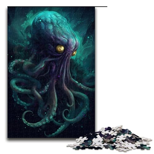 Puzzle 1000 Teile für Erwachsene Kraken Puzzle Hands on Spiel Einzigartige Heimdekoration und Geschenke 75x50cm von linghhiming