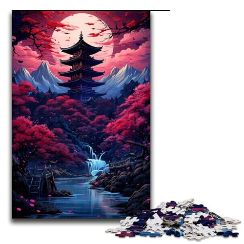 Puzzle 1000 Teile für Erwachsene Kunst und Landschaftspuzzle im japanischen Stil praktisches Spiel einzigartige Heimdekoration und Geschenke 1000 Teile (75 x 50 cm) von linghhiming