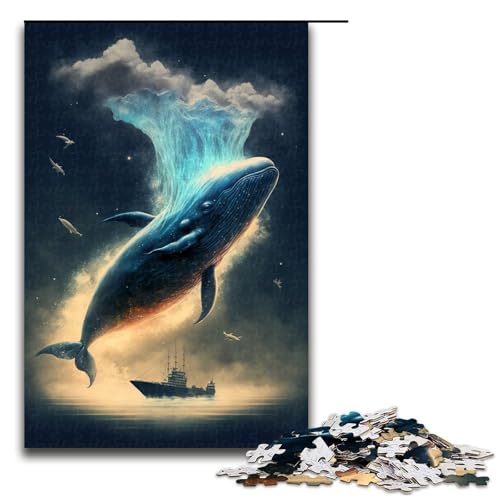 Puzzle 1000 Teile für Erwachsene Magisches Wal Puzzle Spiel zum Anfassen einzigartige Heimdekoration und Geschenke 75 x 50 cm von linghhiming