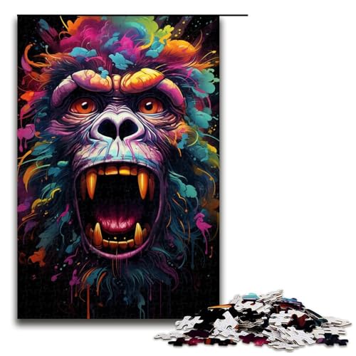 Puzzle 1000 Teile für Erwachsene Malerei Kunst Affenpuzzle praktisches Spiel einzigartige Heimdekoration und Geschenke 1000 Teile (75 x 50 cm) von linghhiming