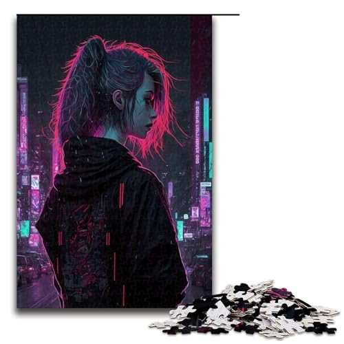 Puzzle 1000 Teile für Erwachsene Neon Mädchen Puzzle praktisches Spiel einzigartige Heimdekoration und Geschenke (75 x 50 cm) von linghhiming